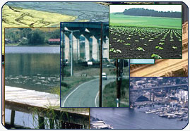 collage of images to represent different human land use