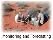 Photo of an automated soil CO2 flux system, and link to Monitoring and Forecasting