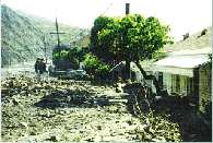 March 1995 debris flow that issued from Peña Canyon. Malibu, California.