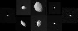 Collage of Saturn's smaller satellites