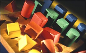 photograph of blocks placed into a board