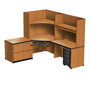 Harmony Right Return Corner Workstation with Two Open Shelves