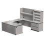 Harmony U-Shaped Right Return Workstation with Four Open Shelves