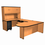 Harmony U-Shaped Right Return Workstation with Freestanding Conference End and Overhead