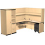 Harmony L-Shaped Right Return Workstation with 33 in. W Tower Cabinet and Open Shelf