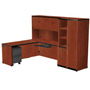 Harmony L-Shaped Left Return Workstation with 33 in. W Tower Cabinet and Overhead