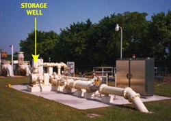 wellhead piping, valves, and control system for an aquifer storage and recovery well