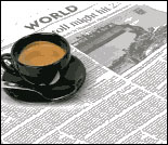 Photo: Newspaper and cup of coffee