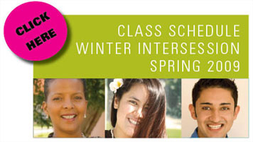 Winter Intersession/Spring 2009 Schedule