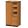 Harmony 33 in. W Bow Top Left Door Open Shelf and File Tower Cabinet