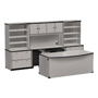 Harmony Freestanding Workstation with Open Shelves