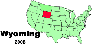 United States map showing the location of Wyoming