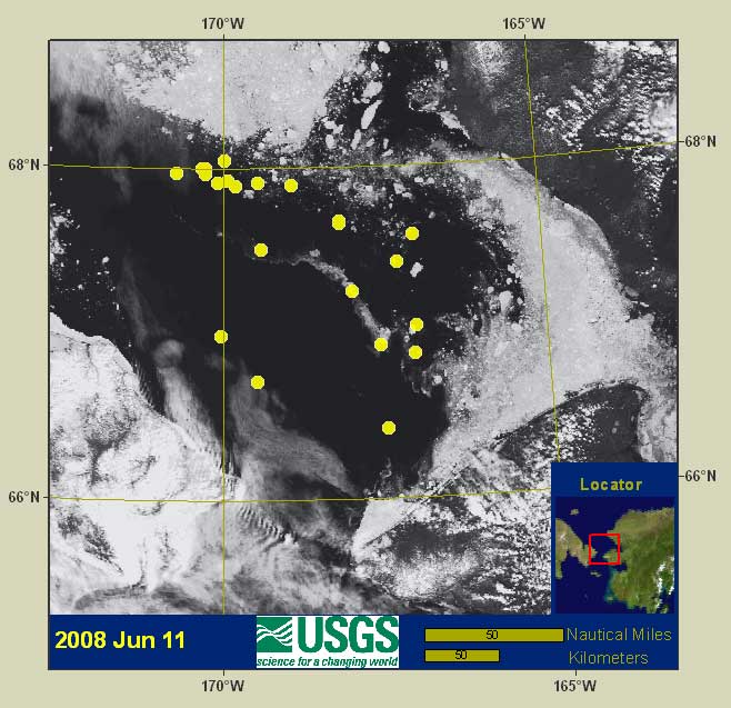 Bering_Straits MODIS image on June 11, 2008