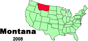 United States map showing the location of Montana