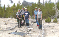 YVO scientists at Steamboat Geyser