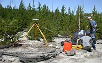GPS station, 2003 experiment at Norris Geyser Basin, Yellowstone National Park