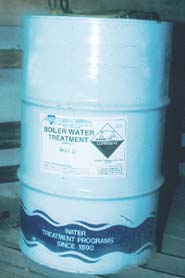 Boiler water treatment chemicals.