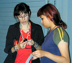 Photo of two women engaged in conversation