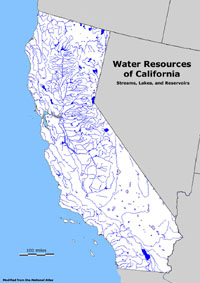 Water Resources Map of California