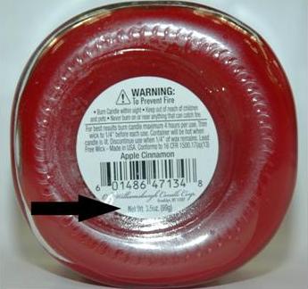 Picture of Recalled Mason Jar Candle Label