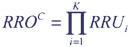 RRO^C = sum from i=1 to K of RRUi