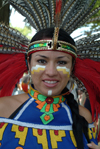 American Indian woman in traditional costume.