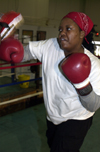 Female boxer Jennifer Grimes.