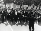 African-Americans gather at a civil rights march in 1963.