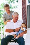Grandparents enjoy time with their grandson.