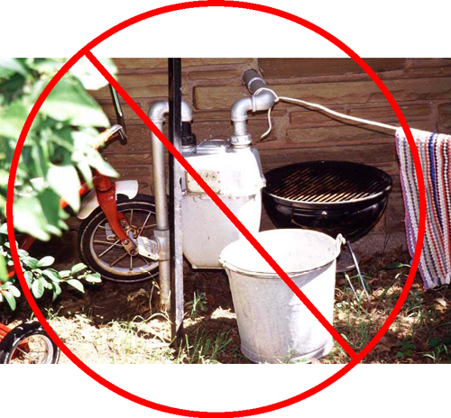 Never use the riser as an anchor for laundry lines, plant supports or bicycle racks. 