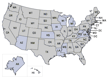 Map of the United States of America