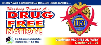Working toward a drug free nation!  Celebrate Red Ribbon Week