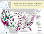 Percent Change in Metropolitan and Micropolitan Statistical Area Population: July 1, 2005 to July 1, 2006