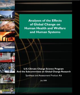 Cover of the Analyses of the Effects of Global Change on Human Health and Welfare and Human Systems document 