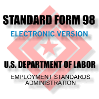 STANDARD FORM 98 ELECTRONIC VERSION.  U.S. DEPARTMENT OF LABOR.  EMPLOYMENT STANDARDS ADMINISTRATION