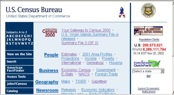Census Bureau's Home Page