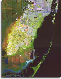 satellite image of Biscayne Bay