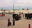 A military tent city housed survivors of the May 2003 earthquake in Bingol, Turkey.