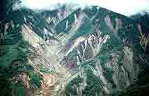 Figure 18. Destruction of vegetative cover on valley walls of the upper Río San Vicente