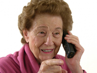 Woman calling a hotline with a question