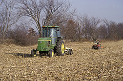 Two commercial soil electrical conductivity (EC) sensors were used to map soil variability and develop productivity zones: Click here for full photo caption.