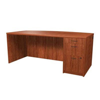 M7236DKRPPF - Melody 72 in. Bow Top Right Single Pedestal Desk