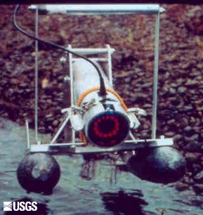 An underwater video camera used by the WFRC to capture images within water bodies.