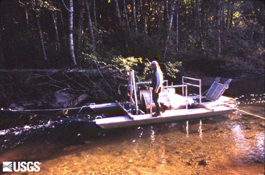 Screw trap for capturing fish as they emigrate from a study stream in Washington.