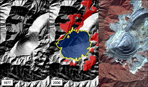 largest cut area (8.75 km2) and largest cut volume (1.25 x 10<sup>9</sup> m3)