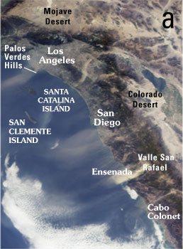 image of Southern California including San Clemente and Santa Catalina Islands