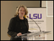 Secretary Spellings speaks at the business seminar at Louisiana State University in Baton Rouge, Louisiana.