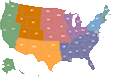 Image of map of United States used for locating colleges in the College Navigator