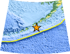 Small map showing earthquake