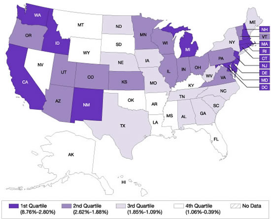 R&D as Share of Gross State Product: 2002.